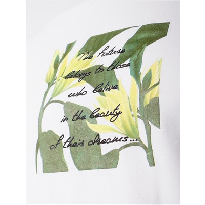 Футболка с принтом свободная эластичная из премиального хлопка