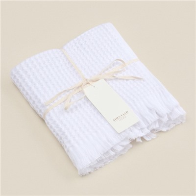 Полотенце вафельное SL HOME: Boho «Блан де Блан» 100×180 см, хлопок 100%, белое