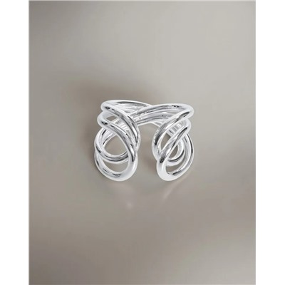 Кольцо с белым серебрением