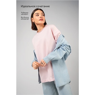 Женская футболка оверсайз из футера двухнитки Happyfox