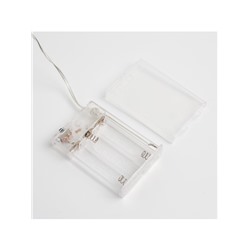 Гирлянда «Нить» 5 м роса, IP20, серебристая нить, 50 LED, 2 режима, батарейки AAх3 (не в комплекте), свечение белое