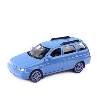 Машина металл LADA 111, 12 см, (двери, багаж., голуб.,) инерц., в коробке