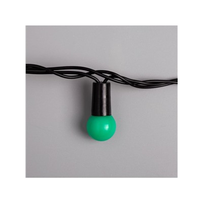 Гирлянда «Нить» 20 м с насадками «Шарики 1.5 см», IP44, тёмная нить, 200 LED, свечение зелёное, 8 режимов, 220 В