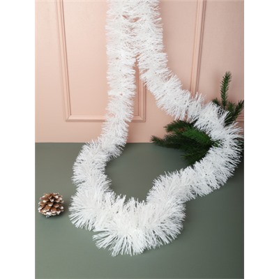 Мишура Белая 2 м диаметр 9 см / NGA-01 /уп 10/600/