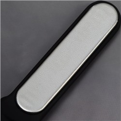 Пилка для пяток, лазерная, двусторонняя, с пилкой, прорезиненная ручка, 22 см, чёрная