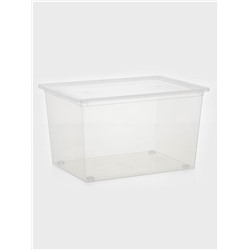Ящик для хранения, 50 л, 53×38×30 см, с крышкой, прозрачный