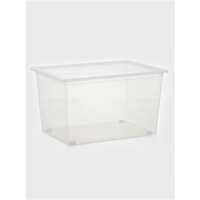 Ящик для хранения, 50 л, 53×38×30 см, с крышкой, прозрачный