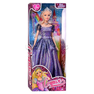 Кукла София-Принцесса 29 см. (акс., руки и ноги сгиб.,) в коробке