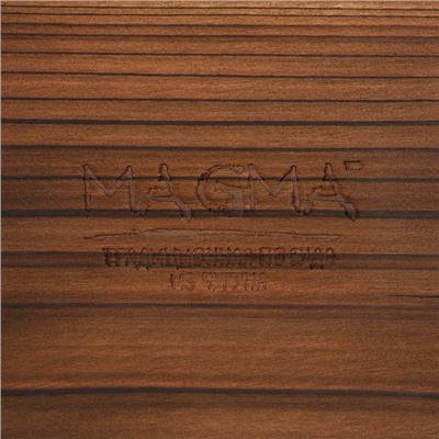 Сковорода Magma «Вунгтау», 24×15.3×2.2 см, на деревянной подставке, чугун, чёрная