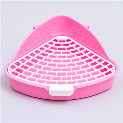 Туалет угловой для кроликов и хорьков «Пижон», 24×18×11 см, розовый