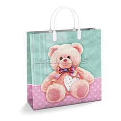 Пакет подарочный 30х30, 150мкм из мягкого пластика "Плюша" ламинированный