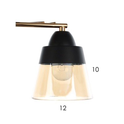 Люстра потолочная BayerLux «Кансе», 2хЕ27, 40 Вт, черно-золотой, 41×15×23 см