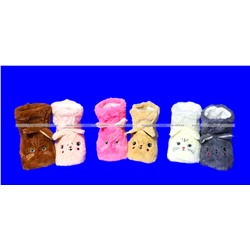 2 ПАРЫ - Подарочный набор носки-САПОЖКИ женские с мехом Мордочки ВЫСОКИЕ