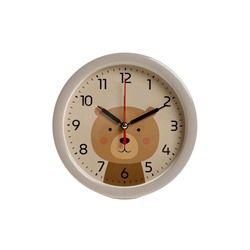 Будильник «Медвежонок», плавный ход, d=15 см, бежевый