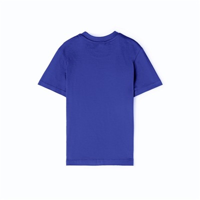 Футболка детская однотонная ATA kids, синяя, рост 134 см