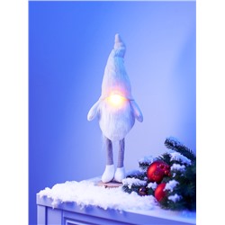 Фигура «Гном в белом» 55 см, текстиль, 1 LED, от батареек AG13×3, свечение тёплое белое