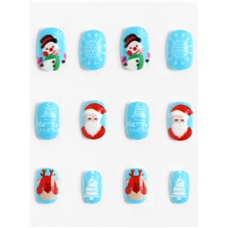 Детские накладные ногти новогодние «Мороз», 12 шт.