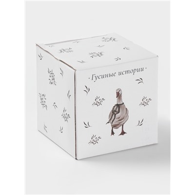 Лимонница Доляна «Гуси», доломит, 9×9 см, белая