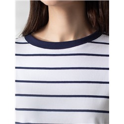 Свободная футболка в полоску из премиального хлопка с эластаном