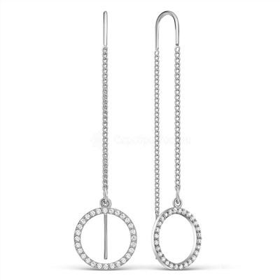 Колье из серебра с фианитами родированное 925 пробы пк-014р200