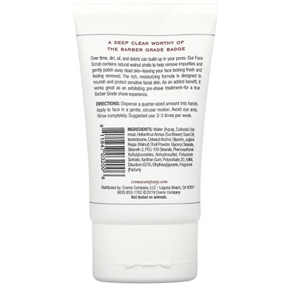 Cremo, Exfoliating Face Scrub, 4 fl oz (118 ml)