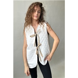 Жилет стеганый  HOME109/03/Бежевый, черный