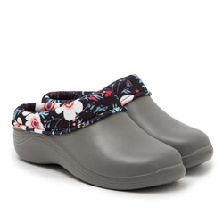 Галоши женские «Цветочки», размер 37-38, серые
