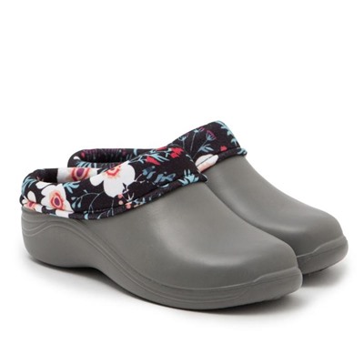 Галоши женские «Цветочки», размер 37-38, серые