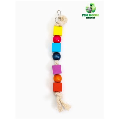 Игрушка для птиц «Кубики», 25×3 см, цвет МИКС