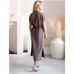 Платье-рубашка с кулиской на талии из плотного лиоцелла