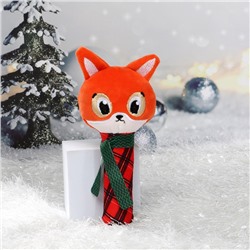 Игрушка - пищалка «Новогодняя лисичка, красная клетка», Крошка Я