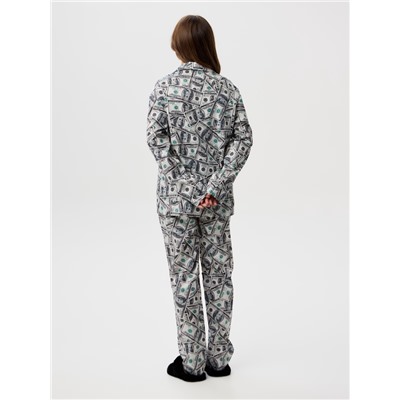 Пижама женская (рубашки, брюки) KAFTAN «Баксы», размер 44-46, зелёная