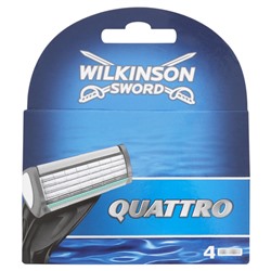 Кассеты для бритвы Schick (Wilkinson Sword) QUATTRO (4шт) (Старый дизайн)