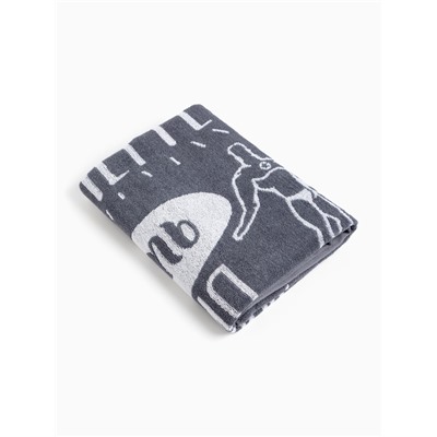 Полотенце махровое Этель «Папа», 70×130 см, 100% хлопок, 420 г/м², серое