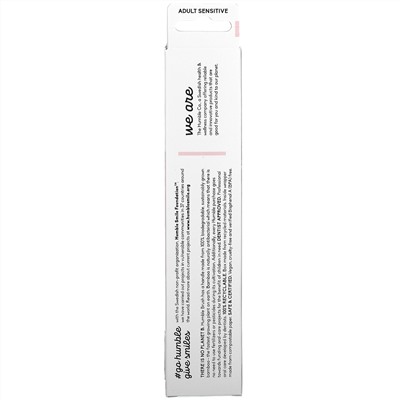 The Humble Co., Humble Bamboo Toothbrush, Adult Sensitive, Pink, 1 Toothbrush