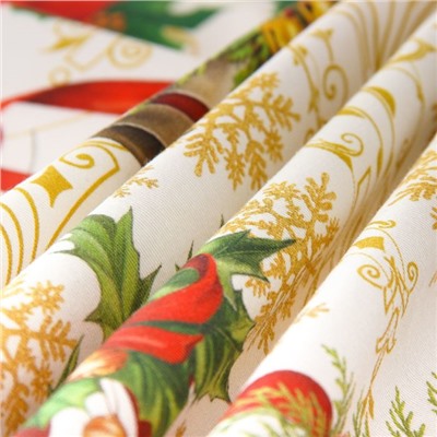 Скатерть новогодняя Этель «Новогодние игрушки» d=220 см ±3 см с ГВМО, хл100%