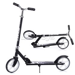 Самокат 2-х колесный ROCKET,колеса PU/ 200 мм,ABEC 7, черный в пакете