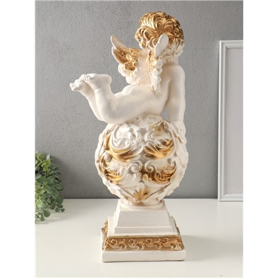 Фигура гипс «Ангел на шаре», 50×20×25 см, белый с золотом