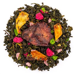 Чайная компания Улун Арбуз с клубникой (те гуань инь, слайсы клубники, слайсы арбуза, цукаты, карамель красная и зеленая, ароматизатор)