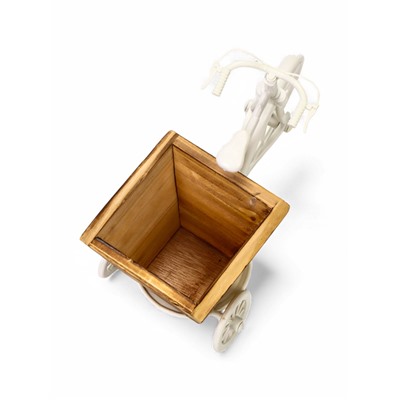 Декоративное кашпо для цветов «Велосипед Home & Garden», 26×12×18 см, дерево, пластик, белое