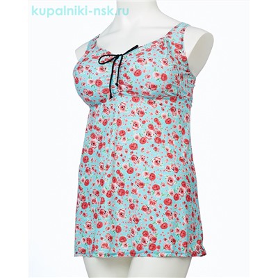 318001 цветы Купальник раздельный платье (56-64)