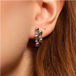 Серьги ювелирная бижутерия, покрытие посеребрение, вставка: фианиты, цвет: прозрачный, арт.213.597