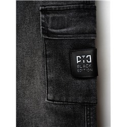 Брюки текстильные джинсовые утепленные флисом для мальчиков