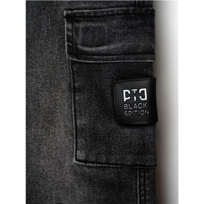 Брюки текстильные джинсовые утепленные флисом для мальчиков