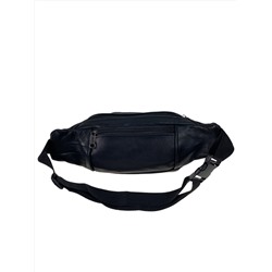 Мужская сумка на пояс из натуральной кожи, цвет черный