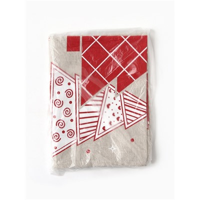 Полотенце «Ёлочки красные», 39×60 см, 160 г/м, лён 50%, хлопок 50%