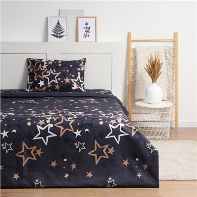 Постельное бельё евро Newday «Звездопад», полисатин