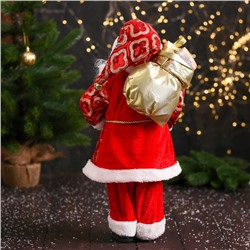 Дед Мороз под ёлку «Зимнее волшебство. Новогодняя игрушка в шубе», 47 см, красный