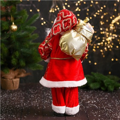 Дед Мороз под ёлку «Зимнее волшебство. Новогодняя игрушка в шубе», 47 см, красный