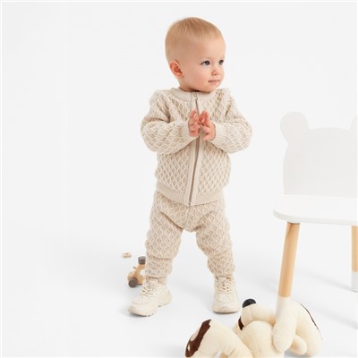 Брюки детские вязаные MINAKU: Knitwear collection, рост 80-86 см, бежевые
